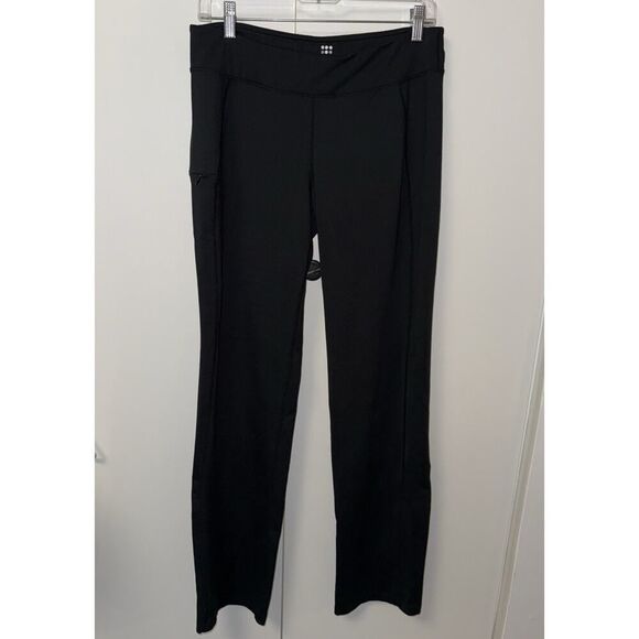 Title Nine Women’s Pants Size M Straight Leg 31 in. Inseam Black Side Zip Pocket - Picture 1 of 14
